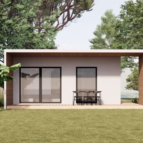 Maison modulaire clé en main de 67 m², architecture espagnole