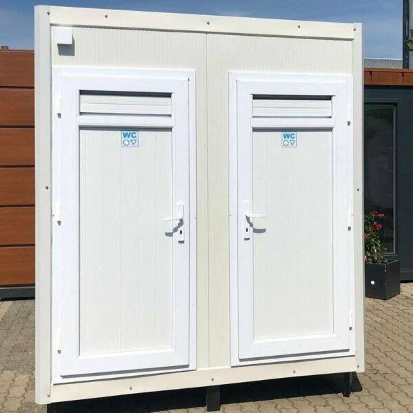 Conteneur sanitaire avec deux toilettes